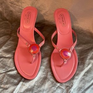 NWOT Pink Coach shoe/sandal with small heel
